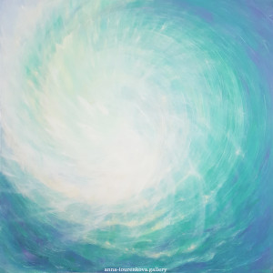 Vortex of Light by Anna IOURENKOVA. Oil. 99,5x99,5cm